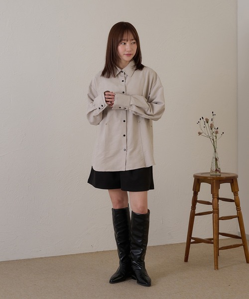 raffime(ラフィミー)の「【Raffime】ピーチスキンボタンデザインシャツ(シャツ/ブラウス・レディース・ピンク/ブラウン/ベージュ・フリー)」の16枚目の写真