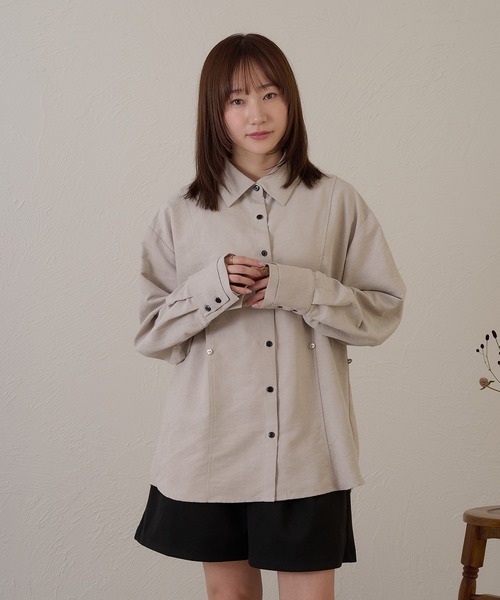 raffime(ラフィミー)の「【Raffime】ピーチスキンボタンデザインシャツ(シャツ/ブラウス・レディース・ピンク/ブラウン/ベージュ・フリー)」の12枚目の写真
