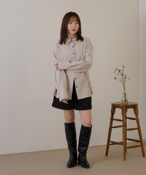 raffime(ラフィミー)の「【Raffime】ピーチスキンボタンデザインシャツ(シャツ/ブラウス・レディース・ピンク/ブラウン/ベージュ・フリー)」の9枚目の写真