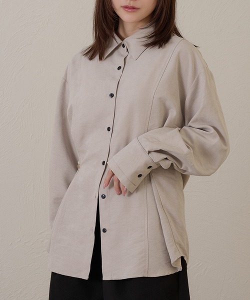 raffime(ラフィミー)の「【Raffime】ピーチスキンボタンデザインシャツ(シャツ/ブラウス・レディース・ピンク/ブラウン/ベージュ・フリー)」の10枚目の写真