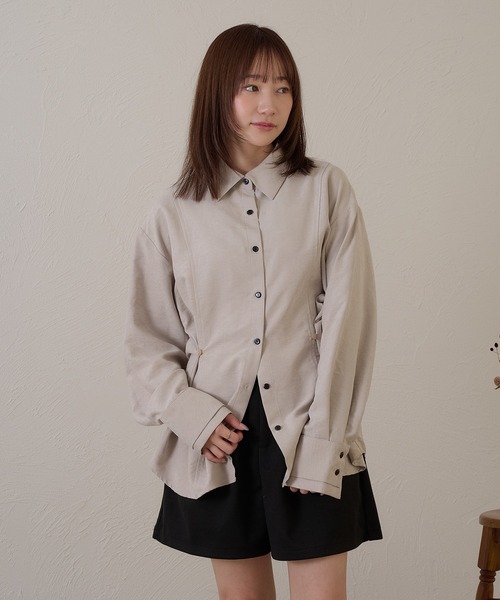 raffime(ラフィミー)の「【Raffime】ピーチスキンボタンデザインシャツ(シャツ/ブラウス・レディース・ピンク/ブラウン/ベージュ・フリー)」の6枚目の写真