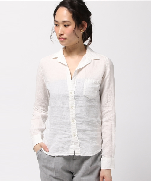 KATHARINE HAMNETT ladies(キャサリンハムネットレディース)の「OVERDYE SHIRT / オーバーダイシャツ リネンシャツ(シャツ/ブラウス・レディース・ホワイト/ネイビー/イエロー・FREE)」の17枚目の写真