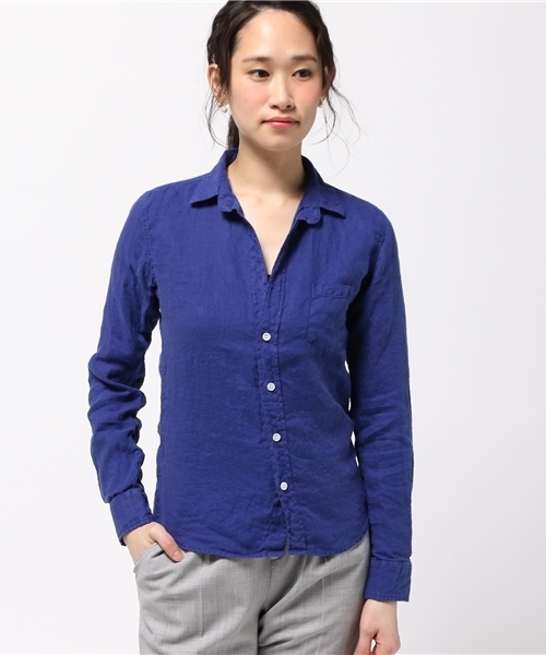 KATHARINE HAMNETT ladies(キャサリンハムネットレディース)の「OVERDYE SHIRT / オーバーダイシャツ リネンシャツ(シャツ/ブラウス・レディース・ホワイト/ネイビー/イエロー・FREE)」の16枚目の写真