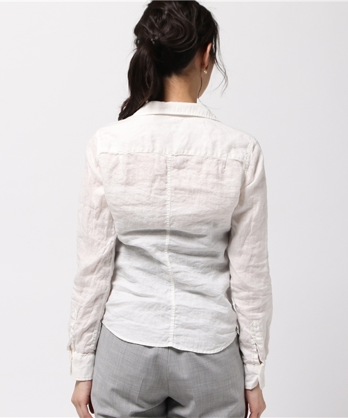 KATHARINE HAMNETT ladies(キャサリンハムネットレディース)の「OVERDYE SHIRT / オーバーダイシャツ リネンシャツ(シャツ/ブラウス・レディース・ホワイト/ネイビー/イエロー・FREE)」の9枚目の写真