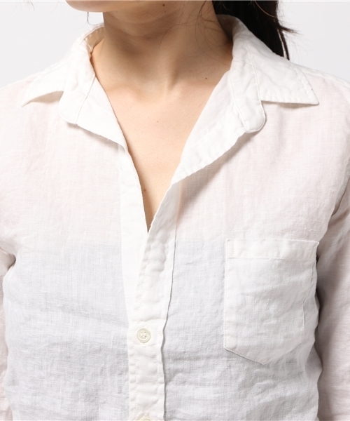 KATHARINE HAMNETT ladies(キャサリンハムネットレディース)の「OVERDYE SHIRT / オーバーダイシャツ リネンシャツ(シャツ/ブラウス・レディース・ホワイト/ネイビー/イエロー・FREE)」の8枚目の写真