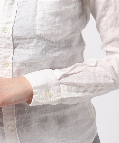 KATHARINE HAMNETT ladies(キャサリンハムネットレディース)の「OVERDYE SHIRT / オーバーダイシャツ リネンシャツ(シャツ/ブラウス・レディース・ホワイト/ネイビー/イエロー・FREE)」の7枚目の写真