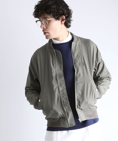Denime（ドゥニーム）の「コットンリネン MA-1（MA-1・メンズ・カーキ/ブラック・LARGE/MEDIUM）」の13枚目の写真