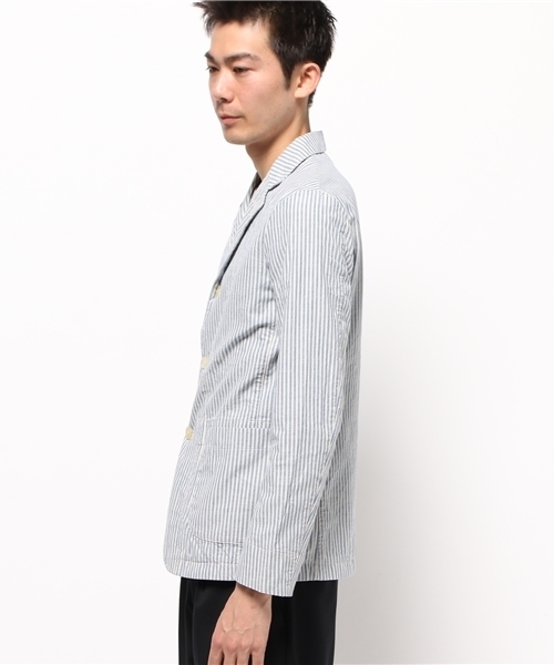 GRAND GLOBAL（グランドグローバル）の「GRAND　GLOBAL　/　ワークジャケット（カバーオール・メンズ・ストライプ/チェック/オフホワイト・38/40）」の10枚目の写真