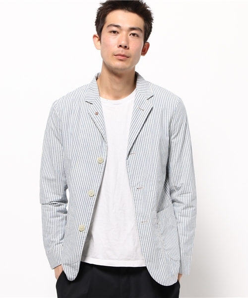 GRAND GLOBAL（グランドグローバル）の「GRAND　GLOBAL　/　ワークジャケット（カバーオール・メンズ・ストライプ/チェック/オフホワイト・38/40）」の8枚目の写真