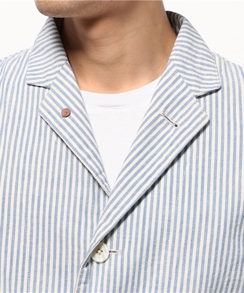 GRAND GLOBAL（グランドグローバル）の「GRAND　GLOBAL　/　ワークジャケット（カバーオール・メンズ・ストライプ/チェック/オフホワイト・38/40）」の7枚目の写真