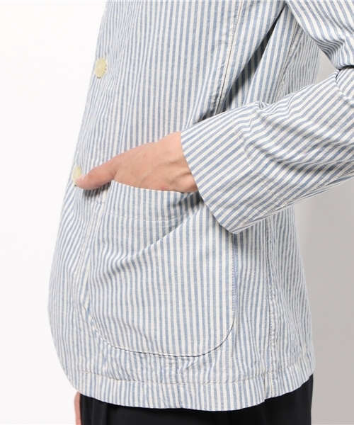 GRAND GLOBAL（グランドグローバル）の「GRAND　GLOBAL　/　ワークジャケット（カバーオール・メンズ・ストライプ/チェック/オフホワイト・38/40）」の6枚目の写真