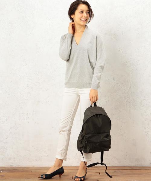 green label relaxing(グリーンレーベルリラクシング)の「CF H/Wash C リッタイ V/N PO ニット◆(ニット/セーター・レディース・オフホワイト/ライトグレー/モカ・FREE)」の7枚目の写真