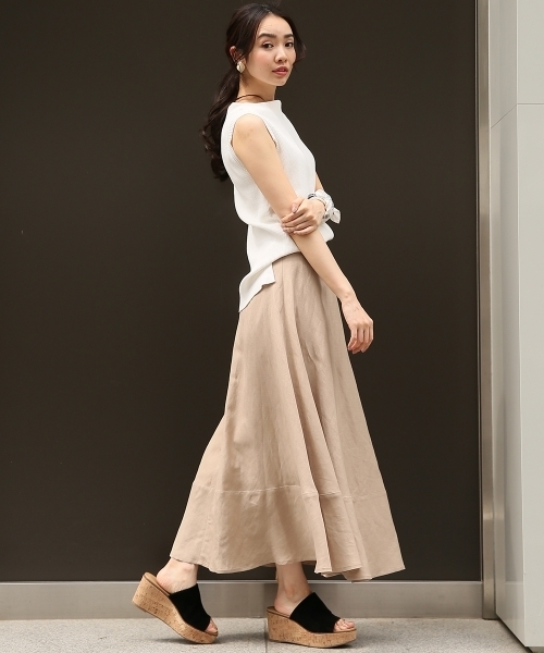 A part by（アパートバイ）の「【In Red6月号掲載】14GCPホソリブボートネックNS　718932 （ニット/セーター・レディース・サックスブルー/ホワイト/グリーン/ブラック・FREE）」の5枚目の写真