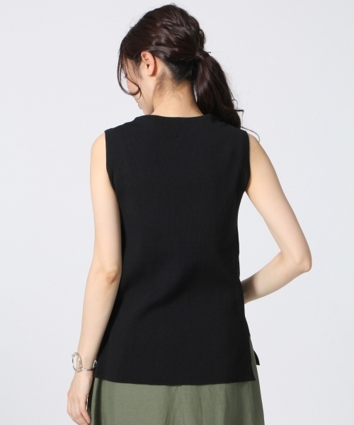 A part by（アパートバイ）の「【In Red6月号掲載】14GCPホソリブボートネックNS　718932 （ニット/セーター・レディース・サックスブルー/ホワイト/グリーン/ブラック・FREE）」の12枚目の写真