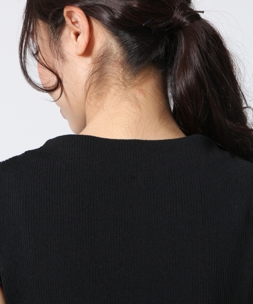 A part by（アパートバイ）の「【In Red6月号掲載】14GCPホソリブボートネックNS　718932 （ニット/セーター・レディース・サックスブルー/ホワイト/グリーン/ブラック・FREE）」の15枚目の写真