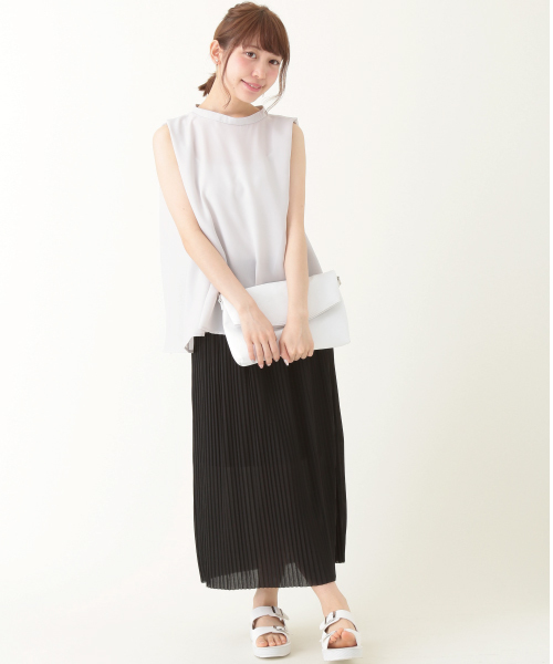 earth music&ecology（アースミュージックアンドエコロジー）の「【2016Summer】カットプリーツスカート（スカート・レディース・ベージュ/オレンジ/ブラック/カーキ・FREE）」の2枚目の写真