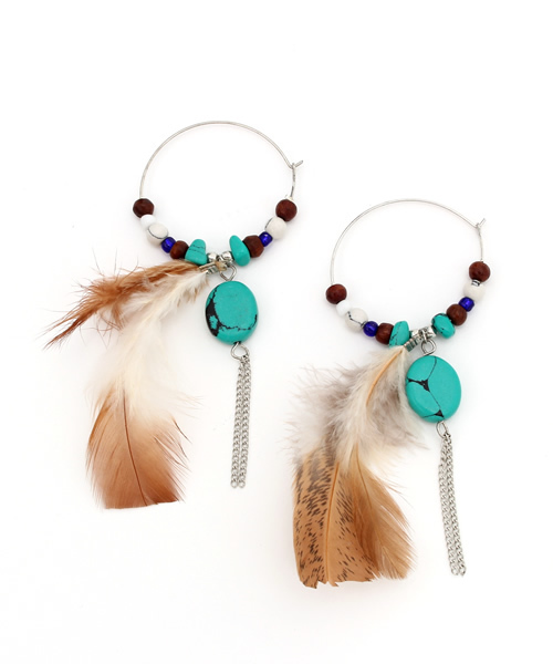 チャイハネ（チャイハネ）の「【チャイハネ】ボヘミアンフープピアス（ピアス（両耳用）・レディース・ゴールド/シルバー・FREE）」の5枚目の写真