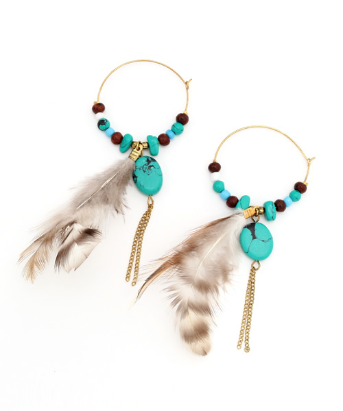 チャイハネ（チャイハネ）の「【チャイハネ】ボヘミアンフープピアス（ピアス（両耳用）・レディース・ゴールド/シルバー・FREE）」の2枚目の写真