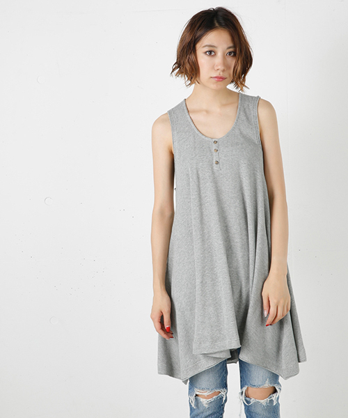 MOUSSY（マウジー）の「THERMAL FLARE N/S OPJ（ワンピース・レディース・カーキ/トップグレー/ネイビー/ホワイト・FREE）」の3枚目の写真