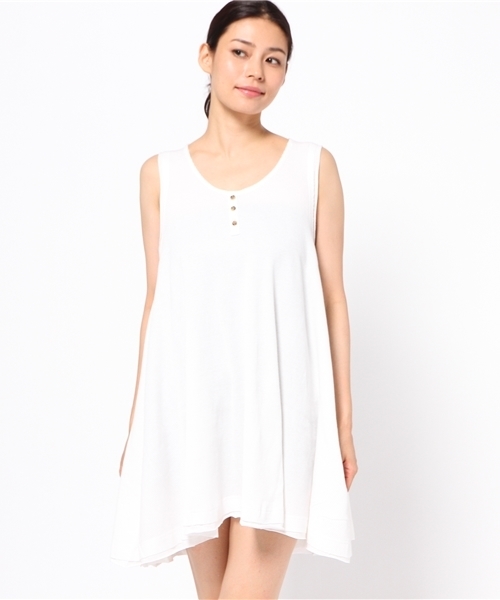 MOUSSY（マウジー）の「THERMAL FLARE N/S OPJ（ワンピース・レディース・カーキ/トップグレー/ネイビー/ホワイト・FREE）」の12枚目の写真