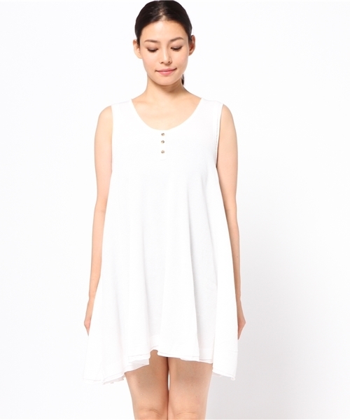 MOUSSY（マウジー）の「THERMAL FLARE N/S OPJ（ワンピース・レディース・カーキ/トップグレー/ネイビー/ホワイト・FREE）」の5枚目の写真