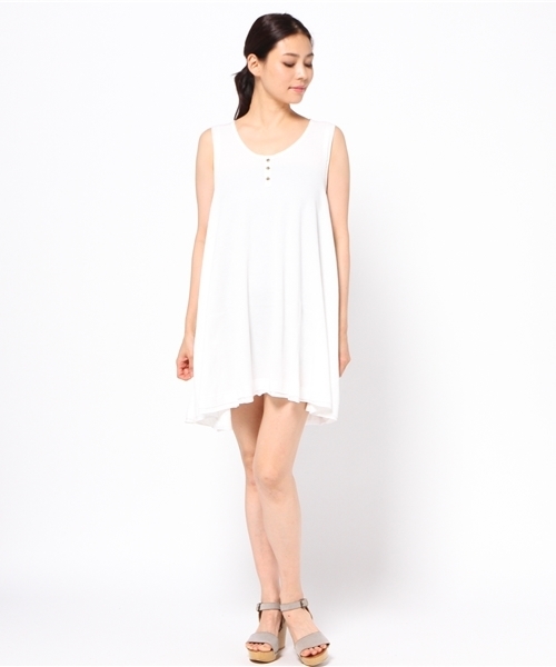 MOUSSY（マウジー）の「THERMAL FLARE N/S OPJ（ワンピース・レディース・カーキ/トップグレー/ネイビー/ホワイト・FREE）」の8枚目の写真