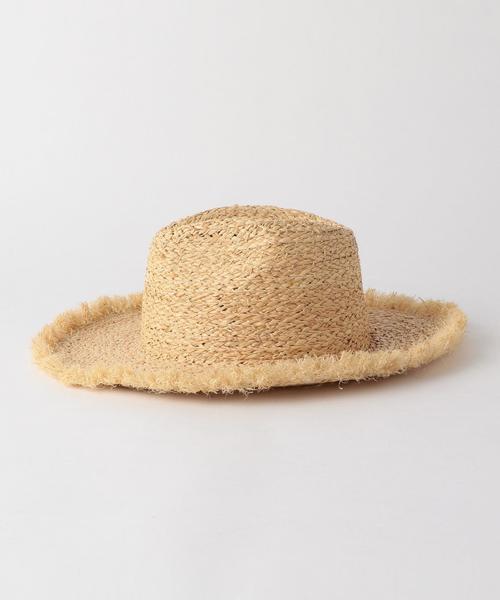 BEAUTY&YOUTH UNITED ARROWS（ビューティーアンドユースユナイテッドアローズ）の「BY フリンジラフィアハット ◆（ハット・レディース・ベージュ/ダークブラウン・FREE）」の3枚目の写真
