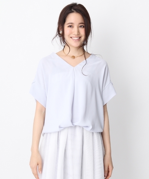 Andemiu（アンデミュウ）の「スソタックムジガラショートスリーブ752364（シャツ/ブラウス・レディース・ホワイト/ピンク/ブルー/グレー/レッド/ブラック・FREE）」の13枚目の写真