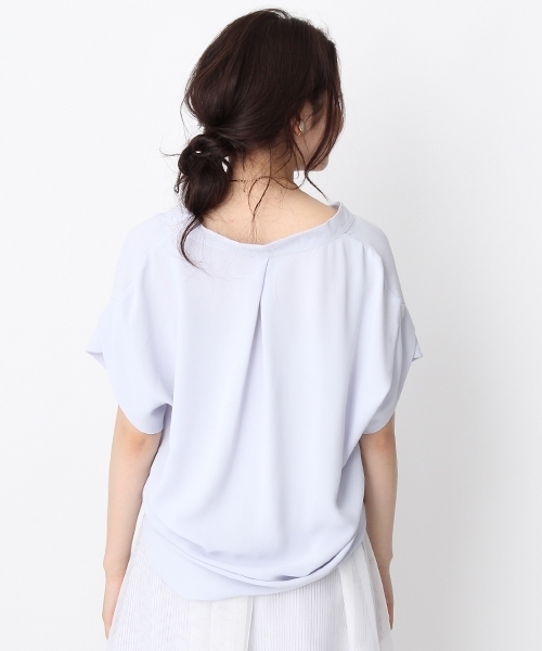 Andemiu（アンデミュウ）の「スソタックムジガラショートスリーブ752364（シャツ/ブラウス・レディース・ホワイト/ピンク/ブルー/グレー/レッド/ブラック・FREE）」の15枚目の写真