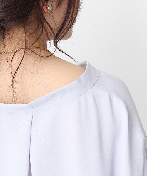 Andemiu（アンデミュウ）の「スソタックムジガラショートスリーブ752364（シャツ/ブラウス・レディース・ホワイト/ピンク/ブルー/グレー/レッド/ブラック・FREE）」の9枚目の写真