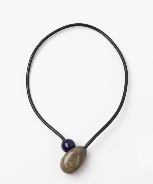 KU-CROISSANT（クークロワッサン）の「【NODOVA】Paris CESARI　ネックレス（ネックレス・レディース・パープル/ネイビー/イエロー/レッド/マスタード/ブラウン/ターメリック/ライトブルー/オレンジ/オリーブ/ダークネイビー/フレッシュイエロー/テラコッタ/グレー/アクア/ブラック×グレー/ブルー・ONE SIZE）」の19枚目の写真