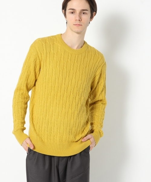 GLOBAL WORK（グローバルワーク）の「7ゲージCNWケーブルニットプルオーバー/767750（ニット/セーター・メンズ・ホワイト/ネイビー/レッド/イエロー/ブラック/グレー・LARGE/MEDIUM/SMALL/X-LARGE）」の5枚目の写真