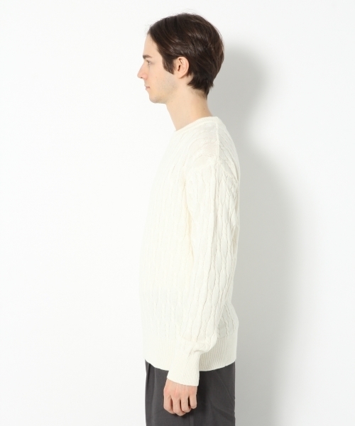 GLOBAL WORK（グローバルワーク）の「7ゲージCNWケーブルニットプルオーバー/767750（ニット/セーター・メンズ・ホワイト/ネイビー/レッド/イエロー/ブラック/グレー・LARGE/MEDIUM/SMALL/X-LARGE）」の8枚目の写真