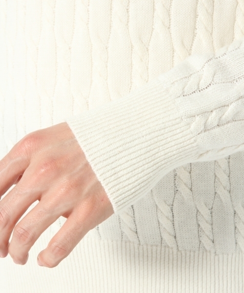 GLOBAL WORK（グローバルワーク）の「7ゲージCNWケーブルニットプルオーバー/767750（ニット/セーター・メンズ・ホワイト/ネイビー/レッド/イエロー/ブラック/グレー・LARGE/MEDIUM/SMALL/X-LARGE）」の12枚目の写真