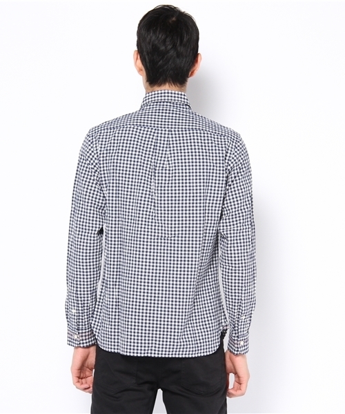BEAMS LIGHTS Men's（ビームスライツ メンズ）の「△BEAMS LIGHTS / ラインギンガムチェックボタンダウンシャツ（シャツ/ブラウス・メンズ・グレー/ネイビー・SMALL/MEDIUM/LARGE/X-LARGE）」の4枚目の写真