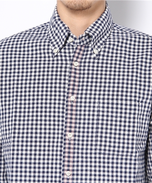 BEAMS LIGHTS Men's（ビームスライツ メンズ）の「△BEAMS LIGHTS / ラインギンガムチェックボタンダウンシャツ（シャツ/ブラウス・メンズ・グレー/ネイビー・SMALL/MEDIUM/LARGE/X-LARGE）」の5枚目の写真