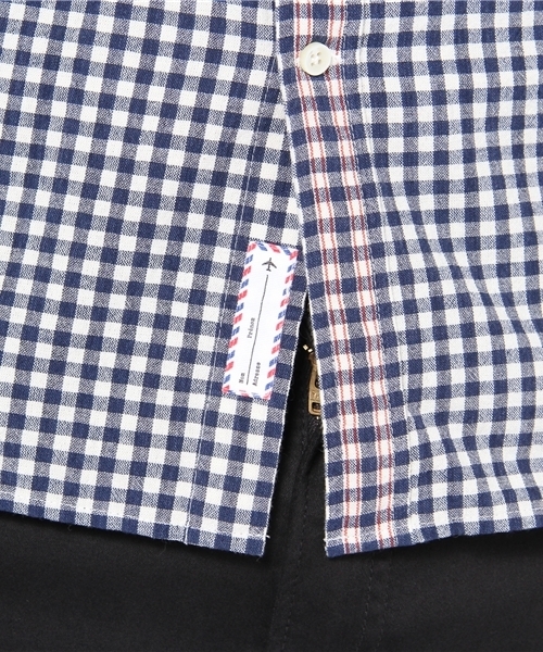 BEAMS LIGHTS Men's（ビームスライツ メンズ）の「△BEAMS LIGHTS / ラインギンガムチェックボタンダウンシャツ（シャツ/ブラウス・メンズ・グレー/ネイビー・SMALL/MEDIUM/LARGE/X-LARGE）」の7枚目の写真