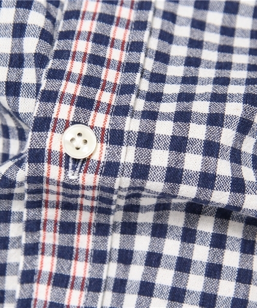 BEAMS LIGHTS Men's（ビームスライツ メンズ）の「△BEAMS LIGHTS / ラインギンガムチェックボタンダウンシャツ（シャツ/ブラウス・メンズ・グレー/ネイビー・SMALL/MEDIUM/LARGE/X-LARGE）」の9枚目の写真