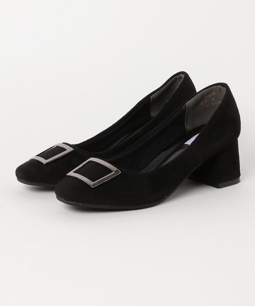 GeeRA(ジーラ)の「バックル付スクエアトゥパンプス(パンプス・レディース・ブラック/ワイン・SMALL/MEDIUM/X-LARGE/LARGE)」の2枚目の写真