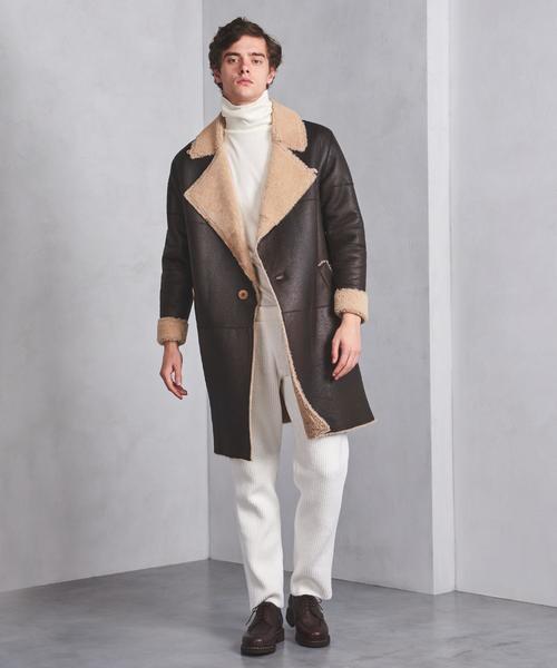 mando/マンドゥ ボア ピーコート　(๑˃̵ᴗ˂̵)！ MANOF - ボアジャケット | MIDI BOA COAT (BROWN) | ADDICT WEB SHOP