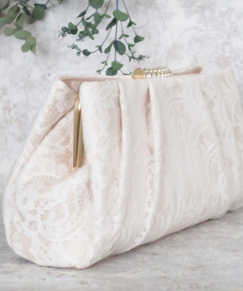 Cupid Heart（キューピッドハート）の「【Cupid Heart】結婚式バッグ レース×オーガンジーバッグ（クラッチバッグ・レディース・ブラック/ベージュ/シルバー系その他・MEDIUM）」の10枚目の写真