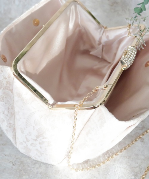 Cupid Heart（キューピッドハート）の「【Cupid Heart】結婚式バッグ レース×オーガンジーバッグ（クラッチバッグ・レディース・ブラック/ベージュ/シルバー系その他・MEDIUM）」の9枚目の写真