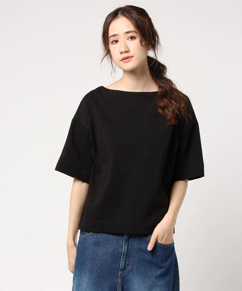 rps(アールピーエス)の「ヘビーコットンボートネックゆるT(Tシャツ/カットソー・レディース・ブルー系その他2/オフホワイト/ホワイト系その他2/ブラック/杢グレー/ブルー/ネイビー/チャコールグレー/ホワイト系その他3/キャメル・L/M)」の18枚目の写真