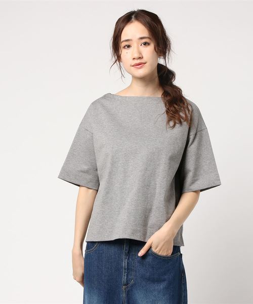 rps(アールピーエス)の「ヘビーコットンボートネックゆるT(Tシャツ/カットソー・レディース・ブルー系その他2/オフホワイト/ホワイト系その他2/ブラック/杢グレー/ブルー/ネイビー/チャコールグレー/ホワイト系その他3/キャメル・L/M)」の22枚目の写真