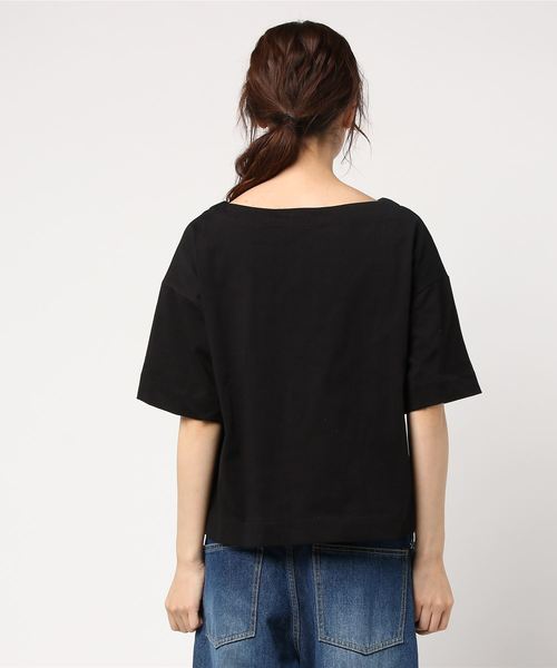 rps(アールピーエス)の「ヘビーコットンボートネックゆるT(Tシャツ/カットソー・レディース・ブルー系その他2/オフホワイト/ホワイト系その他2/ブラック/杢グレー/ブルー/ネイビー/チャコールグレー/ホワイト系その他3/キャメル・L/M)」の12枚目の写真