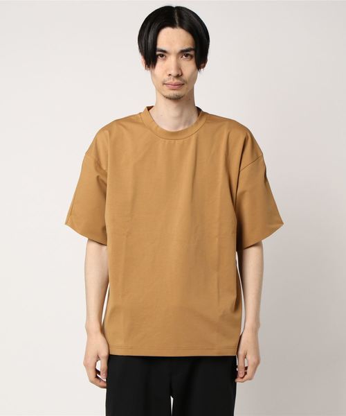MORGAN HOMME(モルガンオム)の「ライトポンチオーバーT(Tシャツ/カットソー)」|キャメル