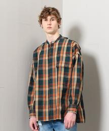 Kaptain Sunshine | ＜KAPTAIN SUNSHINE＞CHECK BAND COLLAR SHIRT/シャツ.(シャツ/ブラウス)