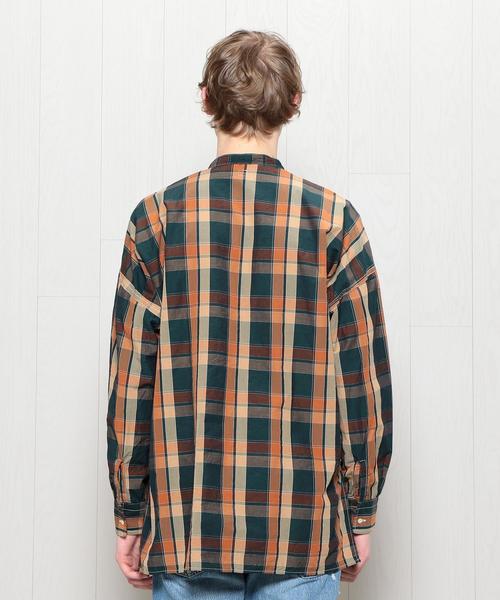 Kaptain Sunshine（キャプテン サンシャイン）の「＜KAPTAIN SUNSHINE＞CHECK BAND COLLAR SHIRT/シャツ.（シャツ/ブラウス・メンズ・ブラウン・40/38）」の4枚目の写真