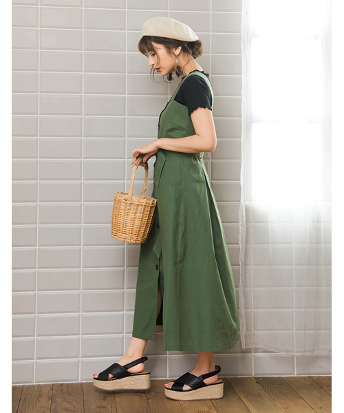 Re:EDIT（リエディ）の「麻混リネンタッチトレンチワンピース（ワンピース・レディース・オレンジ/ベージュ/マスタード/モカ/カーキ・LARGE/MEDIUM）」の4枚目の写真