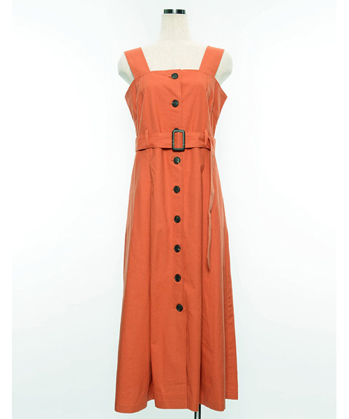 Re:EDIT（リエディ）の「麻混リネンタッチトレンチワンピース（ワンピース・レディース・オレンジ/ベージュ/マスタード/モカ/カーキ・LARGE/MEDIUM）」の13枚目の写真